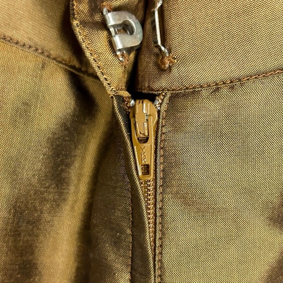 Marisa Baratelli 2-Piece Set 100% Thai Silk Gold Bronze | Size S & 6 - Picture 4 of 11